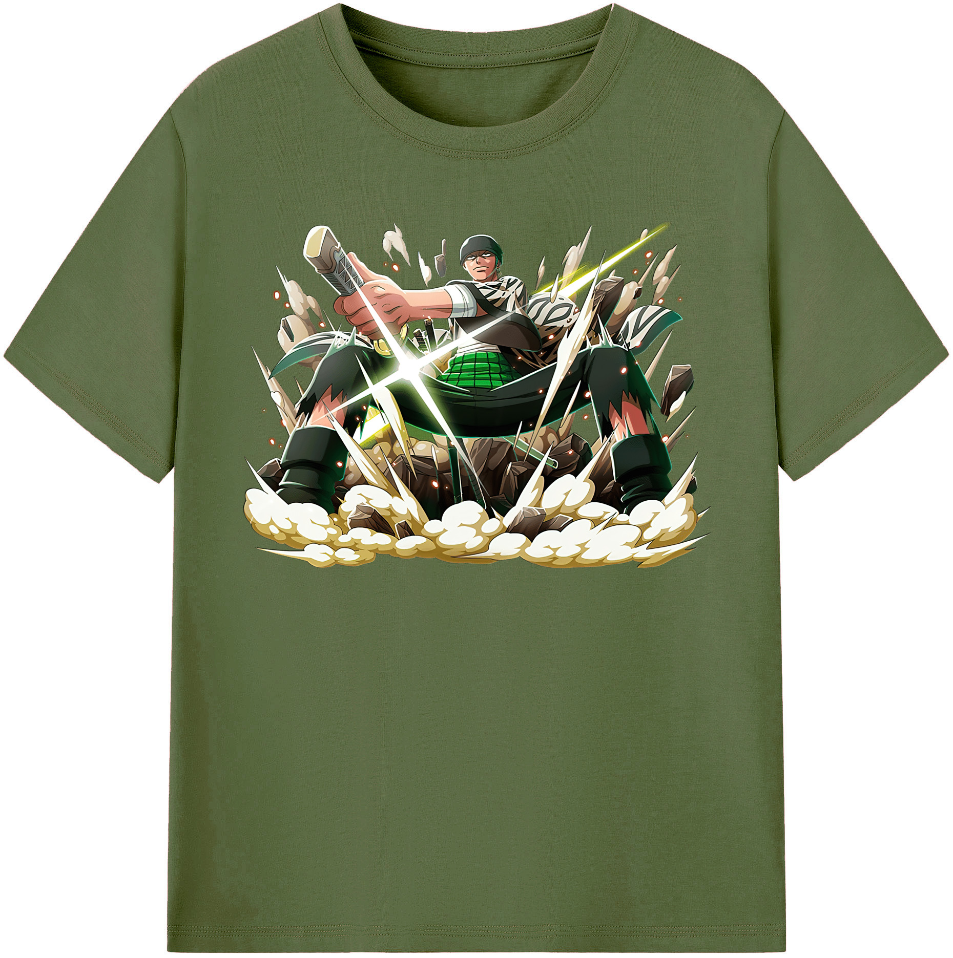 ワンピース ロロノア・ゾロ ONE PIECE Roronoa Zoro 綿100％半袖Tシャツ（フロントプリント）